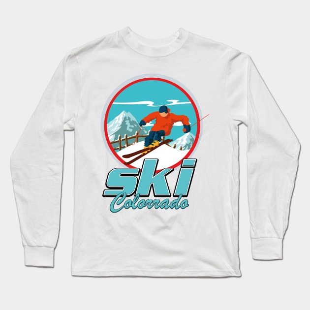 Ski Colorado Long Sleeve T-Shirt by nickemporium1